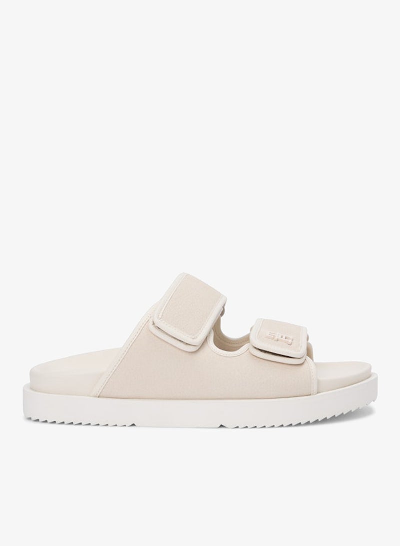 TOMMY HILFIGER Leather Double Strap Serrated Sandals - Image 1